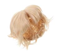 ERINGOGO Real Human Hair Wig for White Women Full Lace Golden Curly Wig Short Classic Style for Parties and Stage Performances Versatile Costume Accessory with Realistic Look and Instant
