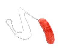 ERINGOGO Realistic Hot Dog Pendant Necklace Lifelike Fake Food Jewelry Metal Sausage Charm for Couples Party Accessory Unique Disco Outfit