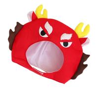 ERINGOGO Red Plush Dragon Head Hat Party Prop with PP Cotton Filling Comfortable Cosplay Headgear for Festival Fun and Photo Accessories