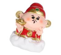 ERINGOGO Resin God of Wealth Statue Feng Shui Ornament for Chinese Year Decorations Cai Shen Figurine Symbolizing Prosperity Luck Money Sculpture for Home and Office