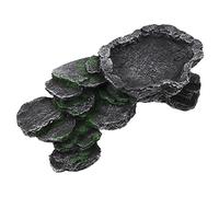 ERINGOGO Resin Turtle Basking Platform with Ramp for Reptile Habitat Multi Functional Sunbathing Deck and Hiding Cave Aquarium and Terrarium Decoration for Tortoises and Aquatic Pets