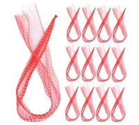 ERINGOGO Reusable 60cm Nylon Mesh Produce Bags for Vegetable Fruit Storage, Breathable Potato Onion Net Sacks Drawstring, Strong Stretchable Red Storage Bags for Grocery and Seafood