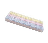 ERINGOGO Reusable Portable Medicine Organizer Box with Individual Compartments Sealed Small Plastic Storage Case for Daily Vitamins and Pills Travel-Friendly Weekly Pill Box