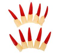 ERINGOGO Reusable Red Witch Finger Sleeve Halloween Prop Large Nail, Compact Fake Finger Accessory for Party Cosplay and Festival Decoration