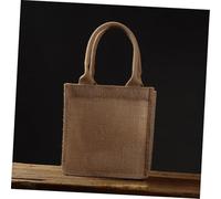 ERINGOGO Reusable Small Jute Burlap Tote Bag with Handles Breathable Grocery Shopper DIY Plain Tote for Vegetables Plants and Daily Use