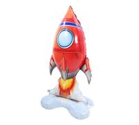 ERINGOGO Rocket Balloon Space Theme for Boys Birthday Inflatable Creative Space Balloon for Indoor Outdoor Celebration Stylish Rocket Shape for Wall Door Ceiling Decoration