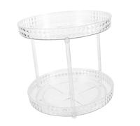 ERINGOGO Rotating Double Layer Cosmetic Storage Tray Perfume Organizer 2-tier Makeup Holder Desktop Rack for Vanity and Dressing Table