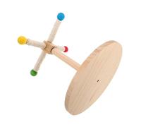 ERINGOGO Rotating Parrot Perch Stand Natural Wood Bird Play Stand for Birds Budgies Chew Grind Branch Training with Stable Base for Cage Exercise and Interactive Grooming