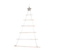 ERINGOGO Rustic Branch Hanging Christmas Tree Ornament with Star and Twine DIY Wall Mounted Xmas Decoration Ladder for Cozy Holiday Home Display
