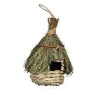 ERINGOGO Rustic Seagrass Woven Bird Nest House Outdoor Hanging Cage for Birds Garden Balcony Decor Natural Safe Resting Place for Budgie and Sparrow