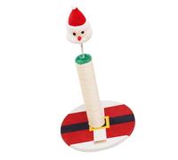 ERINGOGO Santa Cat Scratching Post Vertical Adorable Christmas Cat Scratcher Climber Comfortable Indoor Wear-resistant Scratching Pole Toy Daily Use Kitten