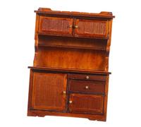 ERINGOGO Scale Dollhouse Furniture Retro Farmhouse Cabinet with Double Doors DIY Micro Landscape Decoration for Dollhouse Accessories