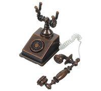 ERINGOGO Scale Retro Mini Telephone Ornament for Dollhouse Decoration Creative Plaything Portable and Detailed Mini House Accessory Antique Bronze