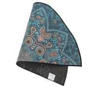 ERINGOGO Semi-Circle Mandala Rug 40X80Cm Polyester Water Absorbent Non-Slip Indoor Door Mat Bohemian Style Washable for Bathroom Entrance