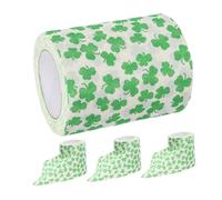 ERINGOGO Shamrock Printed Toilet Paper 4 Rolls Green Leaf Pattern Bathroom Tissue Soft Absorbent Toilet Tissue for Home and Guest Bathrooms, St Patrick's Day Decorative Large Roll