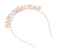ERINGOGO Shiny Year Party Headband Rose Gold Crystal Letter Hairband Lightweight Festival Hair Decor for Adults Cosplay Celebration Accessories