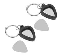ERINGOGO Silicone Guitar Holder Keychain Pick Holder Keychain Compact Design Stylish Black Stainless Steel Accessory for Guitar Enthusiasts Live Performances 3.07x1.18x0.24in
