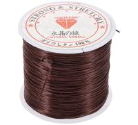 ERINGOGO Silicone Hair Extension Crystal Line Elastic Beading Thread 0.6mm Flat Stretchable Wire for Hair Extensions Brown Reusable Fireline Beading Thread for Diy Beads and Braids