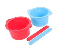 ERINGOGO Silicone Wax Warmer Bowl Replacement 2pcs High-temperature Resistant Non-stick Wax Pot 16cm Stirring Sticks for Hair Removal
