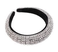 ERINGOGO Silver Baroque Crystal Headband Shiny Rhinestone Headdress for Women Delicate Wide Hair Hoop Party Accessory to Create Fun and Eye Catching Festival Atmosphere