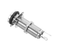 ERINGOGO Silver Brass Barrel Bass Guitar Socket Plug, Electric Guitar Output Jack Replacement Part for Stable Signal Transmission and Audio Enhancement, Single Piece in Chrome