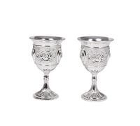 ERINGOGO Silver Inlay Zinc Alloy Wine Goblet Unbreakable Stem-Cup for Home Bar Party Large Wide Mouth Reusable Luxury Chalice for Hot Cold Beverages