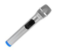 ERINGOGO Simulated Microphone Prop Toy for Boys and Girls, Pretend Play Fake Microphone Model Glossy Silver Finish on Blue Base, Stage Performance and Party Favor Accessory