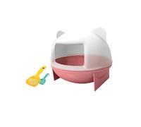 ERINGOGO Small Animal Bath House with Scoop Set for Hamsters Gerbils Mice Chinchillas and Rats Breathable Pink Cage Accessory for Dwarf Hamster Bathing and Care