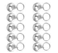 ERINGOGO Small Bells Metal Jingle Bells Pet for Collar Silver 10pcs Easy to Clip onto Collar DIY Craft Accessories for Cat and Dog Suitable for Attaching to Bags or Clothes
