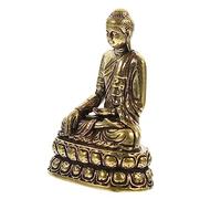 ERINGOGO Small Brass Sakyamuni Buddha Statue Desktop Ornament Hollow Dharma Master Sculpture for Home Office Decor Compact and Stable Figurine with Delicate Craftsmanship