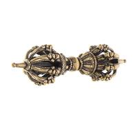 ERINGOGO Small Brass Vajra Pestle Ornament Vintage Dharma Brass Craft Tibetan Religious Decor Vajra Pestle for Home and Meditation Display