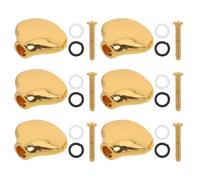 ERINGOGO Small Fish Tail Metal Guitar Tuning Pegs Knobs Set of 6 with Screws and Washers for Acoustic and Classical Guitar Replacement Tuners, Gold Finish for Home Practice and Jam Sessions