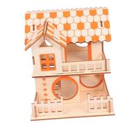 ERINGOGO Small Hamster Wood House Hideout for Pets Dual Story Hideaway Hut for Exercise and Play Fun Habitat for Hamsters Mice and Small Animals Great Active Pets
