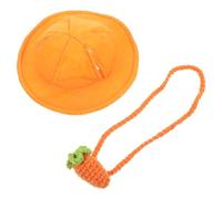 ERINGOGO Small Pet Bunny Rabbit Hat and Carrot Pouch for Rabbits Comfortable Decorative Costume with Stylish Chic Design for Parties Halloween and Photo Shoots