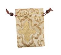 ERINGOGO Small Silk Brocade Jewelry Pouch Drawstring Bag Embroidered Coin Storage Bag for Tibetan Singing Bowl Case Traditional Chinese Style Suitable for Party and Wedding Favors