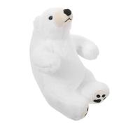 ERINGOGO Soft Plush Polar Bear Miniature Simulation Animal Figure for Boys Desktop Decoration Calming Cuddly Doll Gift for Birthday and Home Ornament