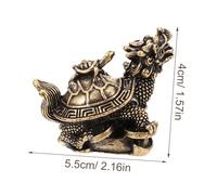 ERINGOGO Solid Copper Dragon Turtle Figurine Miniature Animal Decor Sturdy Feng Shui Ornament for Home Office Desktop Unique Chic Design with Stable Structure