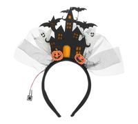 ERINGOGO Spooky Castle Light Up Headband Halloween Hair Hoop for Women Comfortable Glow Ghost Hair Accessory Party Costume Cosplay Performance