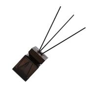 ERINGOGO Square Refillable Aroma Diffuser Bottle Set 100ml with White Wax Wood Lid and Rattan Sticks, No Fire Glass Reed Diffuser Container for Home Fragrance