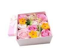 ERINGOGO Square Rose Soap Box Artificial Flower Home Decoration for Valentine's Day Gift for Wife Girlfriend Beautiful Floral Present Enhancing Atmosphere