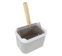 ERINGOGO Stainless Steel Cat Litter Scoop with Fine Mesh for Efficient Waste Separation Metal Scooper with Handle and Holder Stand Heavy-duty Sifter for Cats and Kittens Stylish Storage for