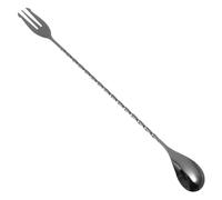 ERINGOGO Stainless Steel Double-Ended Bar Spoon with Fork Long Handle Cocktail Stirring Stick for Milk Tea Shops and Bars Food Grade Mixing Spoon for Drinks
