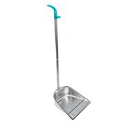 ERINGOGO Stainless Steel Dustpan Long Handle, Heavy Duty Home Cleaning Garbage Dustpan, Thickened Square Refuse Container for Household Waste Management Random Color