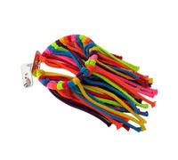 ERINGOGO Stainless Steel Fixed Cotton Chewing Rope Pulling for Parrots and Small Birds Hanging Colorful Bird Bite for Cockatiels Parakeets African Greys Promotes Exercise and Random Color