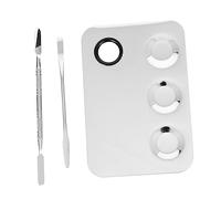 ERINGOGO Stainless Steel Nail Art Blending Palette with Mixing Trays and Spatulas for Manicure Color Mixing Professional Salon Tool for Nail Polish Foundation Lipstick Pigments