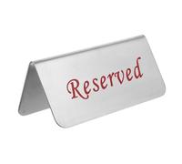 ERINGOGO Stainless Steel Reserved Table Sign Double Sided for Restaurants Cafes and Conference Rooms Durable Metal Reserved Seating Sign Stylish Wedding Table Card Holder