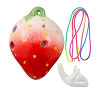 ERINGOGO Strawberry Shaped Ocarina for Beginners with Lanyard Music Score and Stand Holder Childrens Musical Instrument for Developing Talent and Enjoying Beautiful Uniform Sound