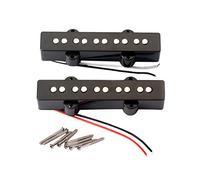 ERINGOGO String Electric Bass Pickup Set Open Style Bridge Neck Pickups for Guitar Output Easy Installation Wax Potted to Reduce Feedback Black