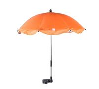 ERINGOGO Stroller Parasol with Clamp UPF UV Protection Sun Umbrella for Pushchair Water Resistant Pushchair Sun Shade in Orange Silver Coating Suitable for Carts and Trolleys