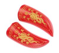 ERINGOGO Taoist Wooden Divination Cups Red Horn Design Feng Shui Tool for Buddhist Worship Spiritual Fortune Telling Temple Decoration